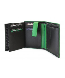 Čiernozelená pánska kožená peňaženka s vnútornou zápinkou 514-8140-60/51