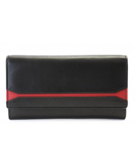 Čiernočervená dámska kožená peňaženka s poklopom 511-2407-60/31