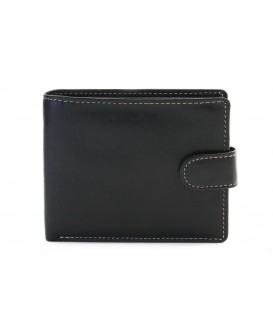 Čierna pánska kožená peňaženka so zápinkou 513-1904B-60