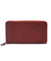 Červená dámska kožená zipsová peňaženka so vzorom 511-2265-31