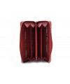 Červená dámska kožená zipsová peňaženka so vzorom 511-2265-31