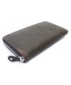 Tmavo hnedá dámska kožená zipsová peňaženka so vzorom 511-2265-47