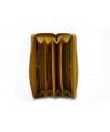 Žltá dámska kožená zipsová peňaženka so vzorom 511-2265-86