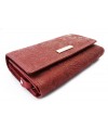 Červená dámska kožená klopnová peňaženka so vzorom 511-2235-31