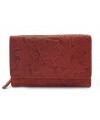 Červená dámska stredná kožená peňaženka s poklopom 511-2266-31