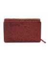 Červená dámska stredná kožená peňaženka s poklopom 511-2266-31