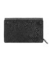Čierna dámska stredná kožená peňaženka s poklopom 511-2266-60