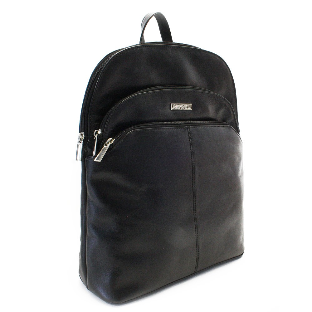 E-shop Černý kožený batoh 311-8955-60