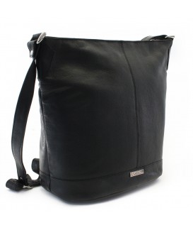 Čierna kožená zipsová kabelka 212-4002-60