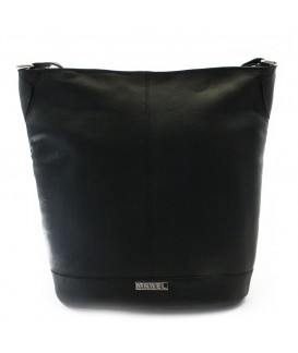 Čierna kožená zipsová kabelka 212-4002-60