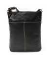 Čierna kožená zipsová kabelka 212-3013-60