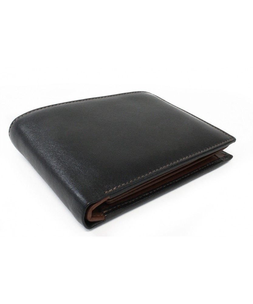 Hnedočierna pánska kožená peňaženka s vnútornou zápinkou 513-4404A-60/40