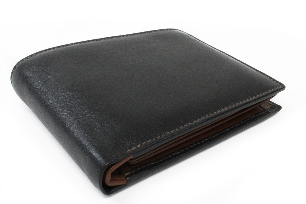 Hnedočierna pánska kožená peňaženka s vnútornou zápinkou 513-4404A-60/40