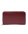 Vínovo červená dámska kožená zipsová peňaženka 511-3559-32