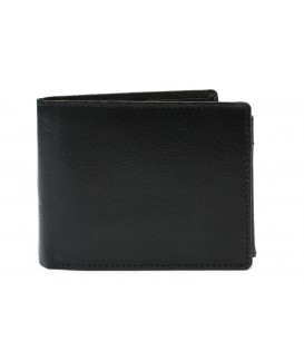 Čierna pánska kožená peňaženka s vnútornou zápinkou 513-3978-60