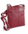 Burgundy kožená zipsová kabelka 212-3013-34