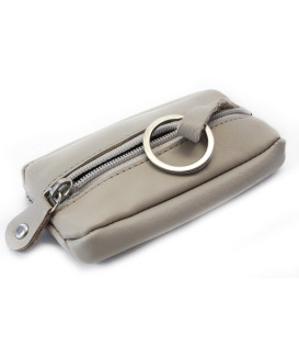 Šedobéžová sada dámskeho batohu, etue a kľúčenky 412-1660-0025-2418-24
