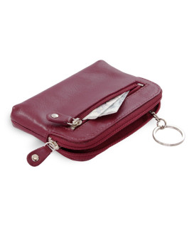 Vínovo červená sada dámskeho batohu, peňaženky a kľúčenky 412-8955-4722-8104-34