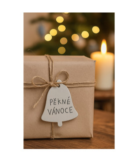 Svetlosivá vianočná ozdoba zvonček 619-1213-20