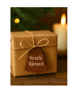 Hnedá vianočná ozdoba zvonček 619-1213-41