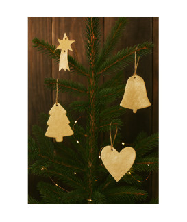 Zlatá vianočná ozdoba srdca 619-1212-01