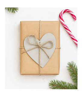 Svetlosivá vianočná ozdoba srdca 619-1212-20