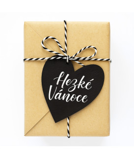 Čierna vianočná ozdoba srdca 619-1212-60