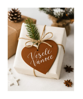Hnedá vianočná ozdoba srdca 619-1212-41