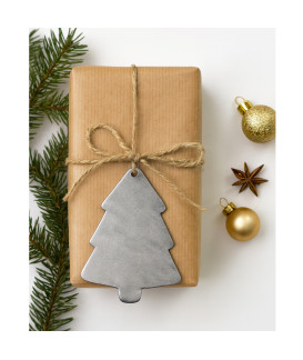 Tmavo strieborná vianočná ozdoba stromček 619-1215-29