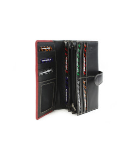 Čierno-červená dámska listová peňaženka so zápinkou 511-8118-60/31