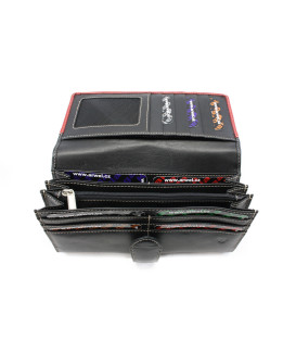 Čierno-červená dámska listová peňaženka so zápinkou 511-8118-60/31