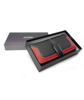 Čierno-červená dámska listová peňaženka so zápinkou 511-8118-60/31