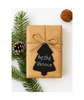 Čierna vianočná ozdoba stromček 619-1215-60