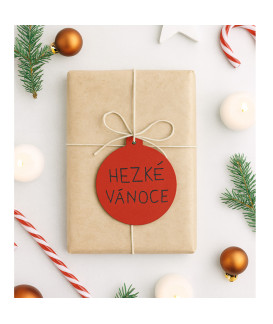 Červená vianočná ozdoba banka 619-1211-31