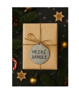 Tmavo strieborná vianočná ozdoba banka 619-1211-29