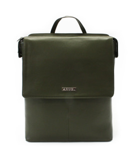 Tmavozelený mestský kožený batoh 311-1660-57