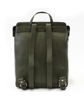 Tmavozelený mestský kožený batoh 311-1660-57