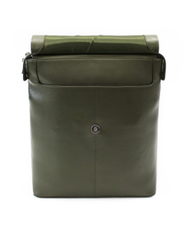 Tmavozelený mestský kožený batoh 311-1660-57