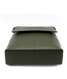 Tmavozelený mestský kožený batoh 311-1660-57