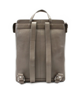 Šedohnedý mestský kožený batoh 311-1660-26