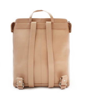 Béžový mestský kožený batoh 311-1660-82