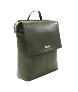 Tmavozelený mestský kožený batoh 311-1660-57