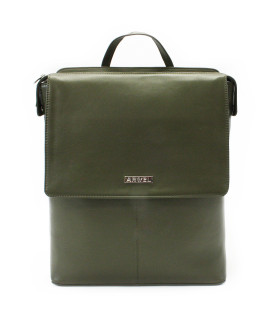Tmavozelený mestský kožený batoh 311-1660-57