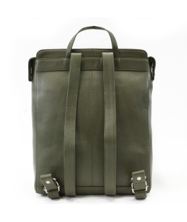 Tmavozelený mestský kožený batoh 311-1660-57
