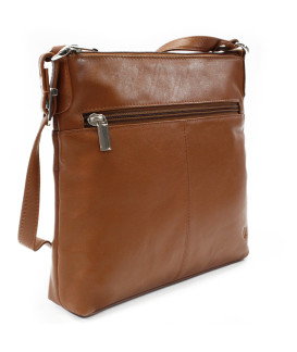 Hnedá kožená zipsová kabelka 212-3014-40