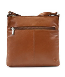 Hnedá kožená zipsová kabelka 212-3014-40