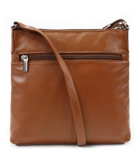 Hnedá kožená zipsová kabelka 212-3014-40