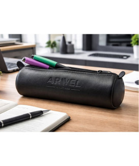 Čierny kožený jednokomorový peračník 611-5020-60/60