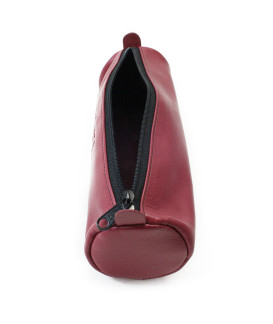 Bordovo červený kožený jednokomorový peračník 611-5020-60/40