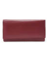 Bordovo červená dámska klopová kožená peňaženka 511-2018-32